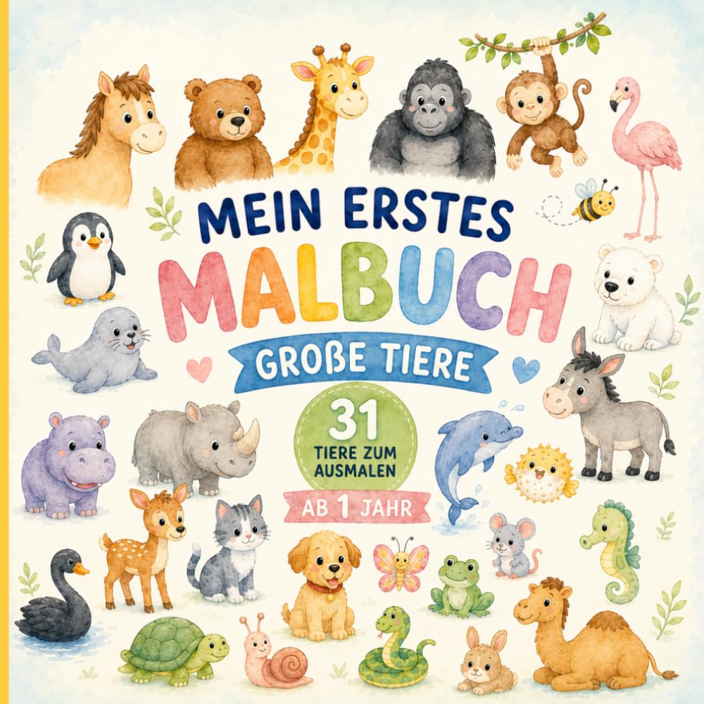 Mein erstes Malbuch: Große Tiere