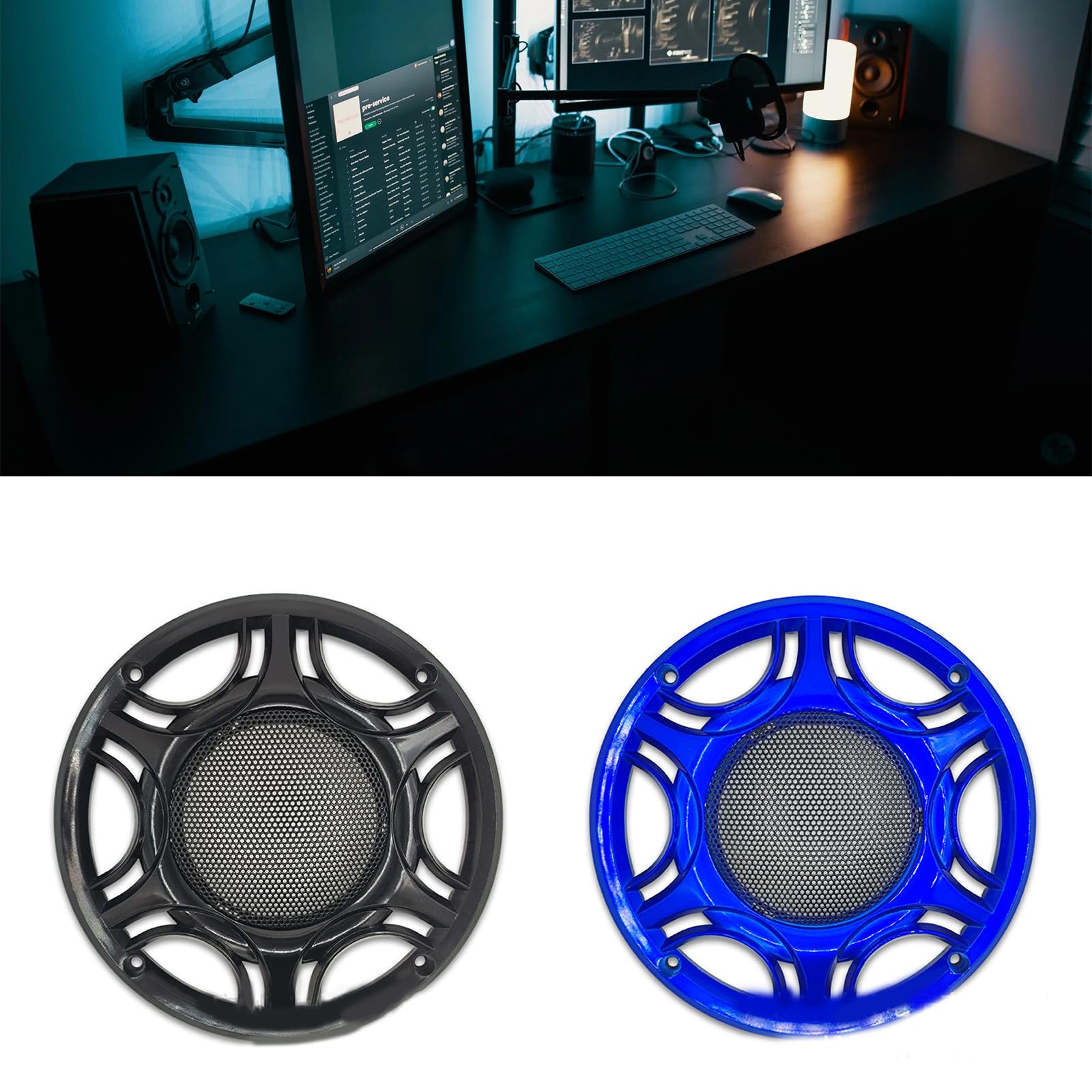 1PC 6 Inch Car Grill Guard Protector With Black Metal Mesh Decorative