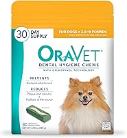 OraVet Dental Hygiene Chews for Extra Small Dogs 3.5-9 lbs - Vet-Recommended Plaque Remover, Tartar Control & Fresh Breath, 30 Ct Poultry Flavor