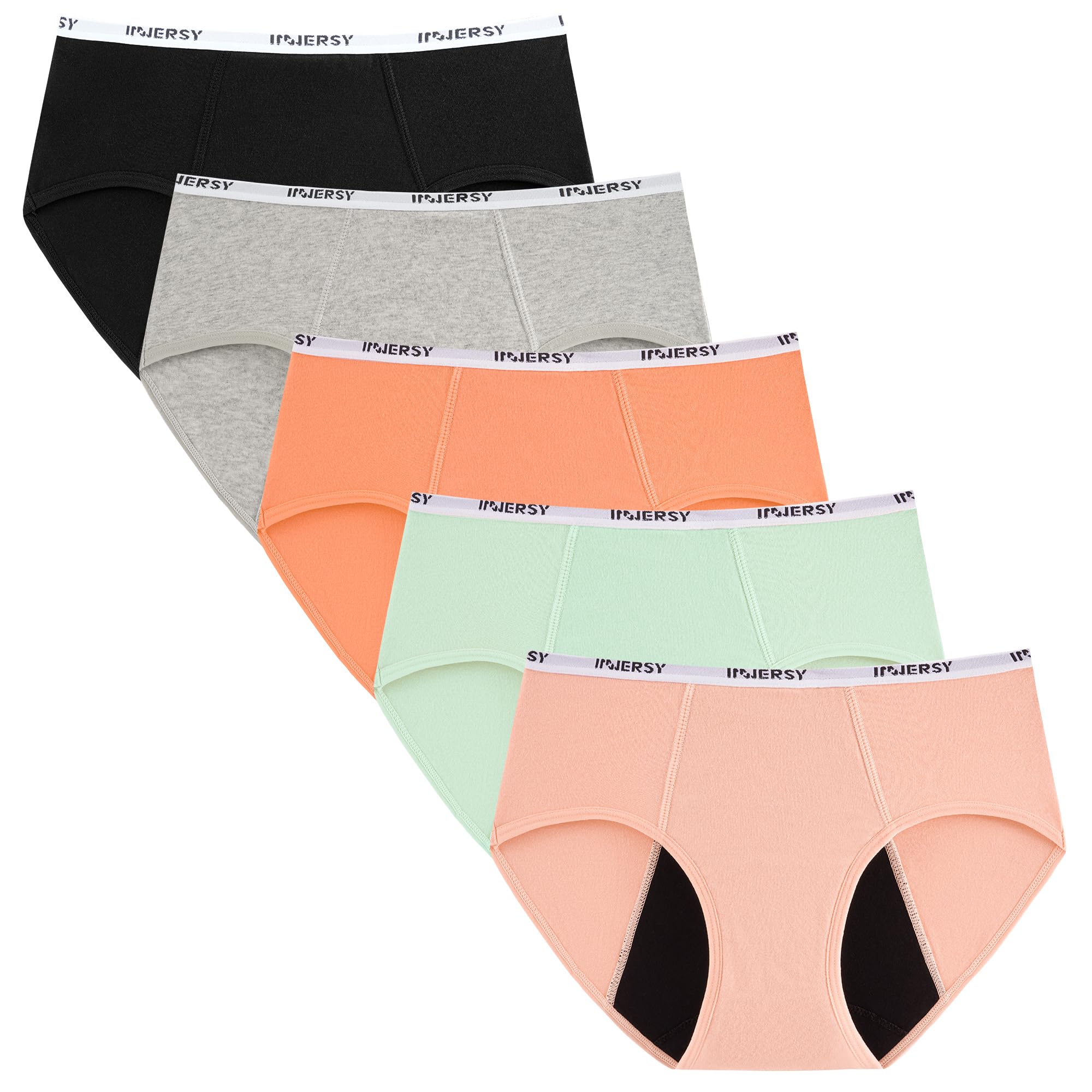 Period Pants for Teenage Girls Light Flow Cotton Menstrual Underwear Teen Knickers 10-16 Years 5 Pack