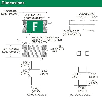 Fuse 10pcs 0603 1.5A SMD Fuse 32V Very Fast Acting Surface Mount 046701.5 Marking Code K