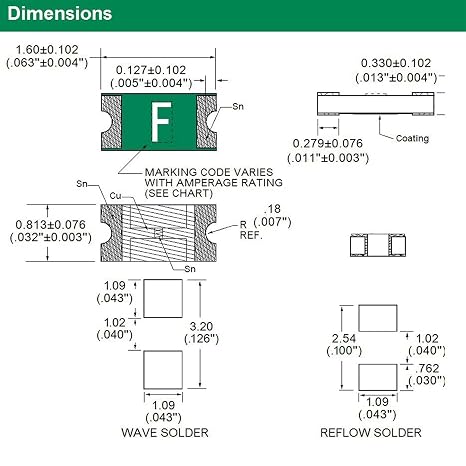 Fuse 10pcs 0603 1.5A SMD Fuse 32V Very Fast Acting Surface Mount 046701.5 Marking Code K