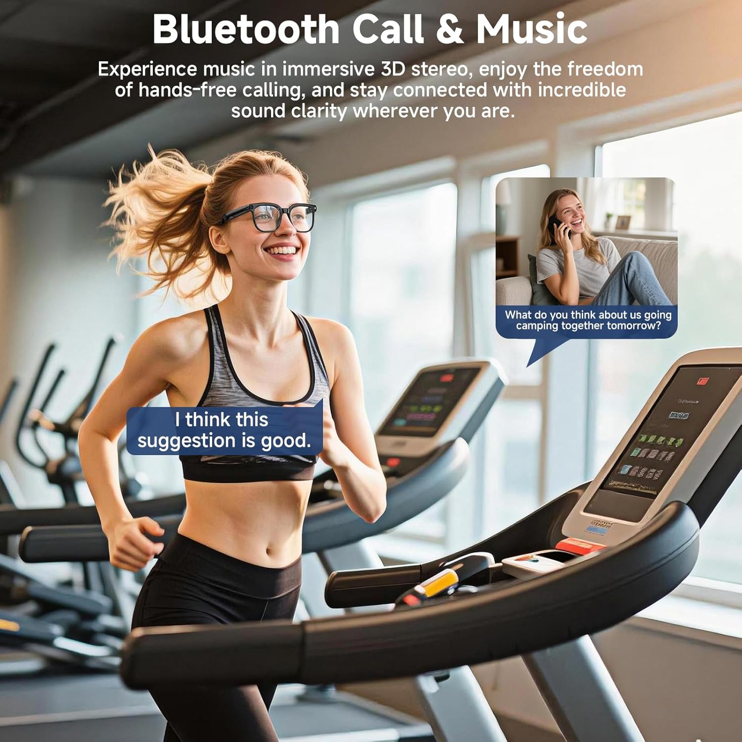 AI Smart Glasses with Camera, 4K 800W HD Video Recording Glasses with Audio, Bluetooth Sunglassess with Camera, Real-Time Translation, Voice Assistant, Object Recognition, Hands-Free Music Calls