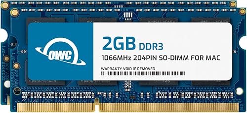 OWC Memoria RAM SO-DIMM PC8500 DDR3 1066MHz SO-DIMM de 4 GB (2 x 2 GB) compatible con MacBook de finales de 2008, 2009 principios de 2010, modelos