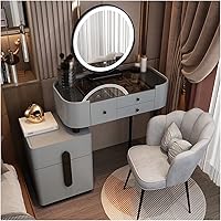 Vista 12 de Dressing Table Makeup Table Dresser Bedroom Modern Minimalist Makeup Table Storage Cabinet Large Combination Cabinet with Makeup Chair Dresser White