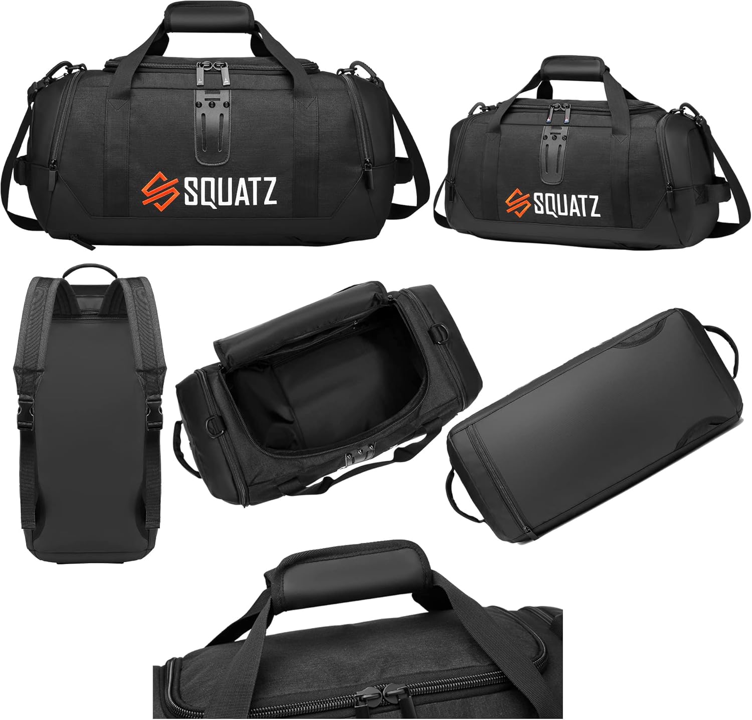 SQUATZ Gym Bag for Men and Women Sports 50L Duffle Bag Travel Backpack Weekender Overnight Backpack with Spacious Shoes Compartment Adjustable and Removable Shoulder Strap Workout, Multiple Pockets