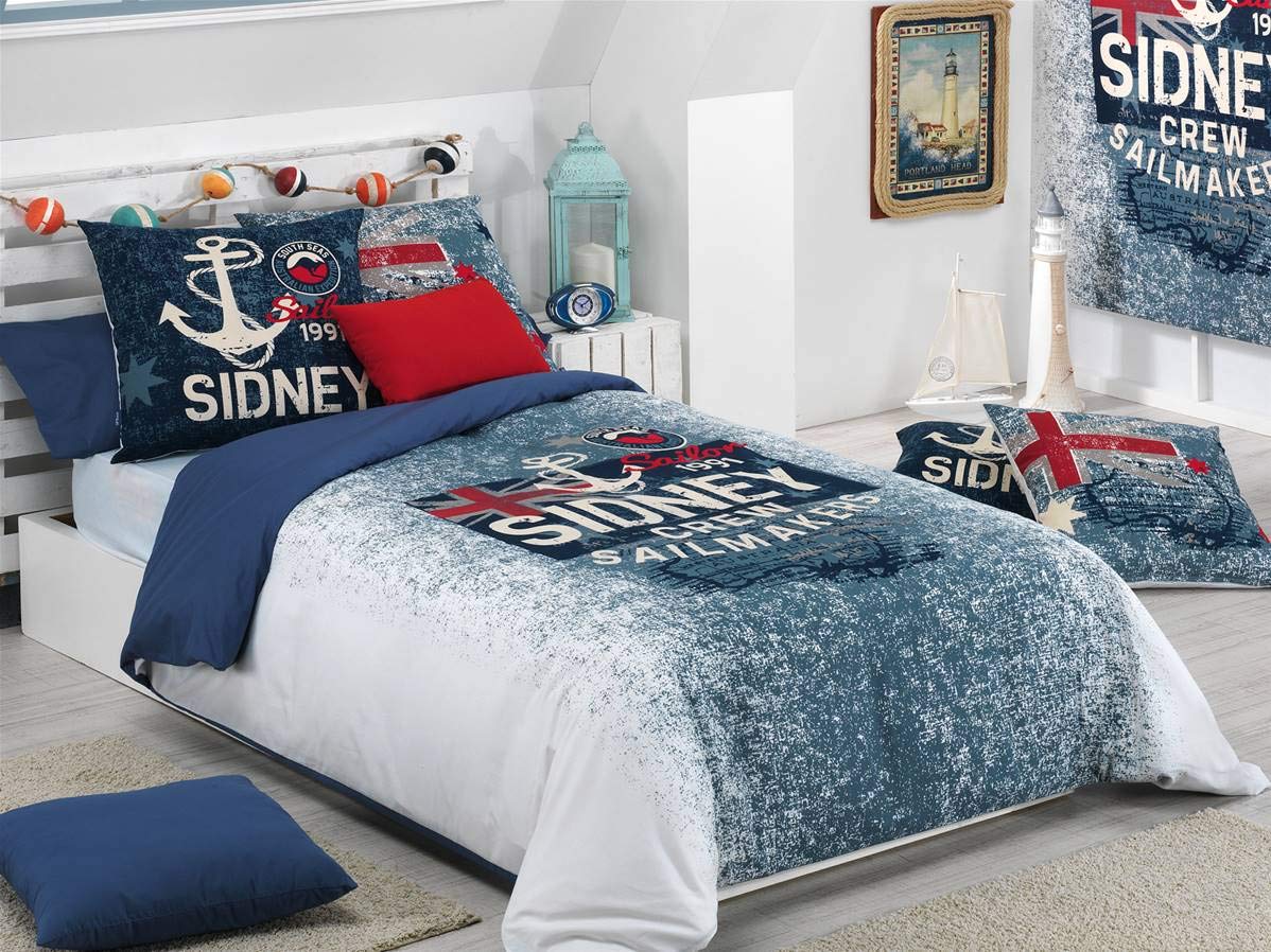 Lanovenanube Funda Nórdica Sidney Cama 135 Juego 3 Piezas Algodón Poliéster | Incluye funda nórdica, bajera ajustable y funda de almohada. Tejido 50% algodón 50% poliéster. Cojines no incluidos.