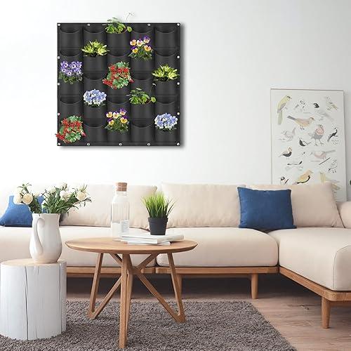 Miniatura 7 de 25 bolsillos para macetas colgantes, verticales para colgar en la pared, bolsas de cultivo para plantación de plantas, macetas de jardín de hierbas