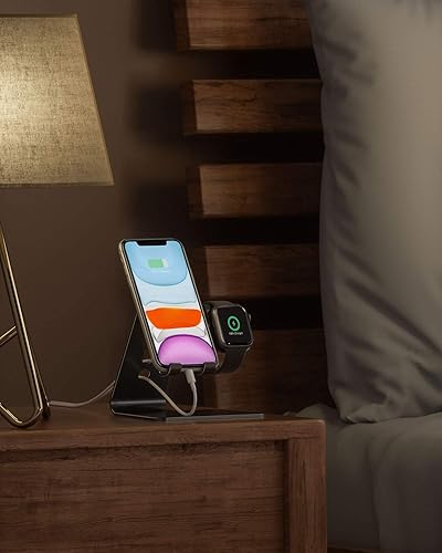 Miniatura 7 de OMOTON - Soporte de escritorio universal 2 en 1 para iPhone y reloj Apple Watch Series 5, 4,3, 2 y 1 (de 38 mm, 40 mm, 42 mm y 44 mm)