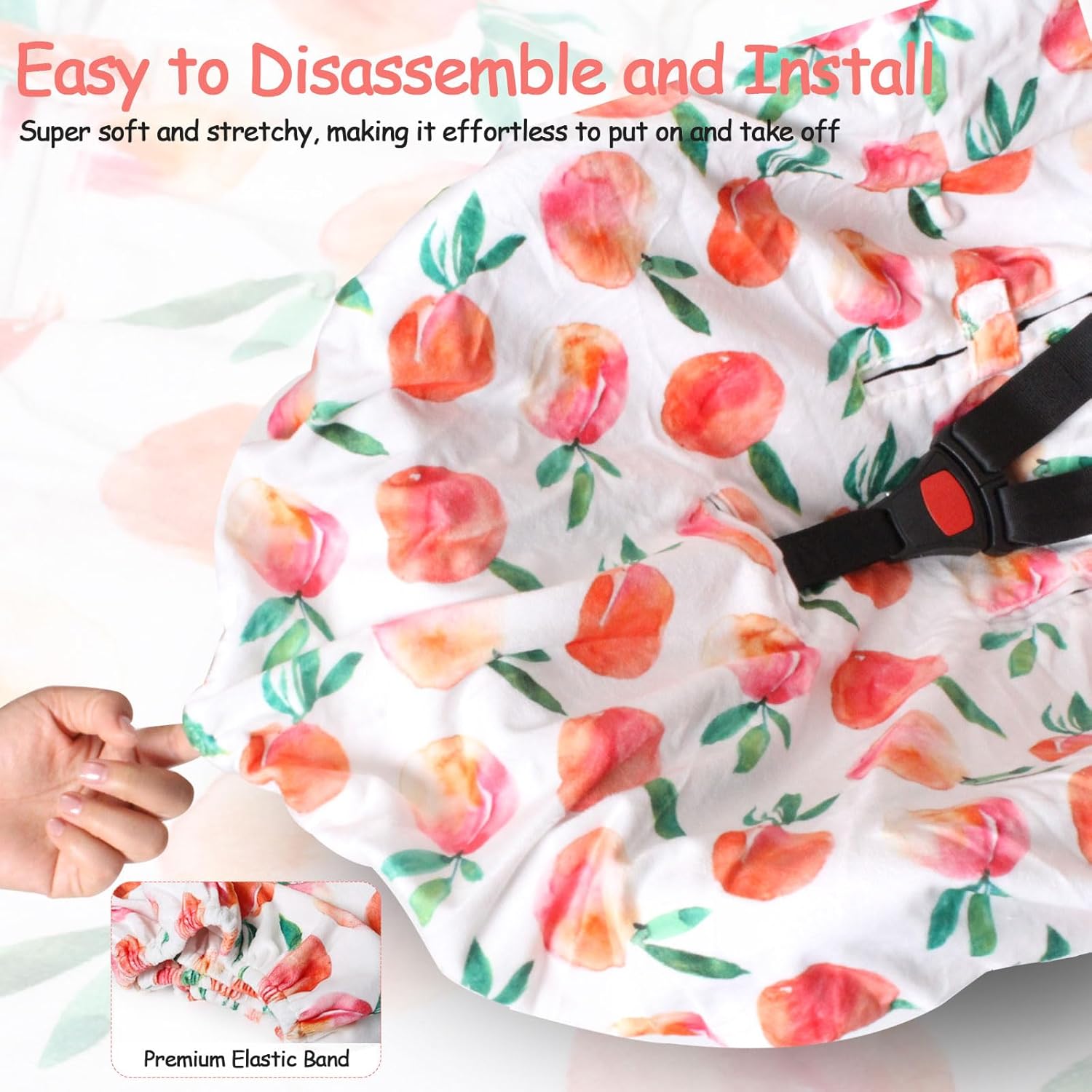 Infant Car Seat Cover Liner, Carseat Cover Liner and Protection for Baby Boys Girls, Soft Comfortable, Machine Washable, Peach