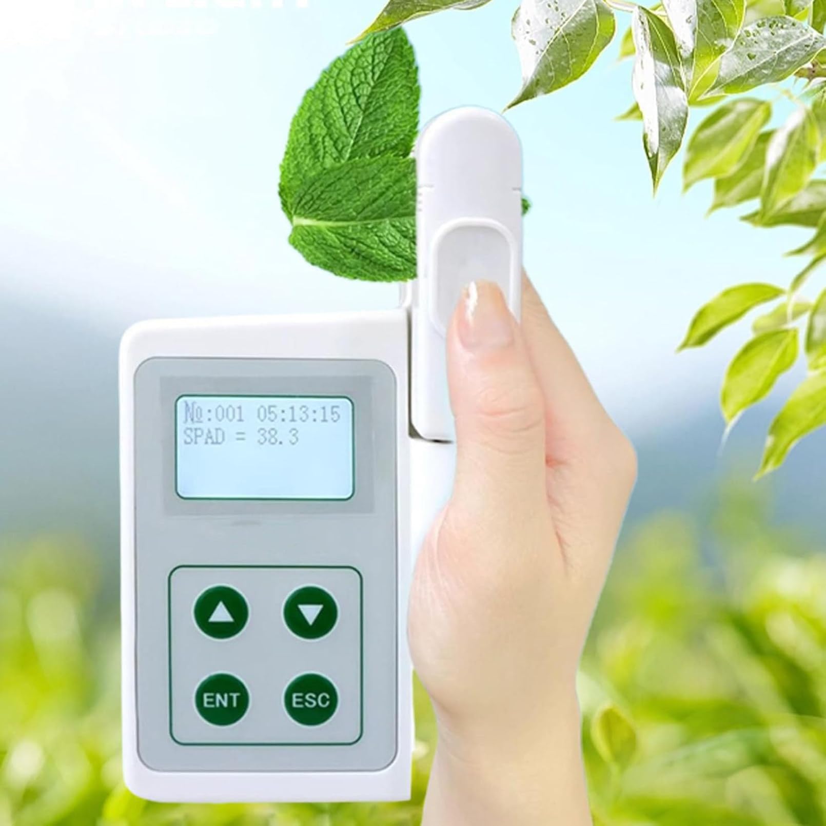 Compteur de chlorophylle portable pour tester les plantes, analyseur de chlorophylle, idéal pour les agriculteurs, les jardiniers et les scientifiques