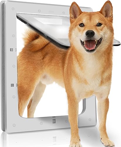 Miniatura 2 de Ownpets Puerta para perro con solapa de plástico duro para mascotas y cerradura de émbolo segura, marco sólido duradero fácil de instalar, puerta