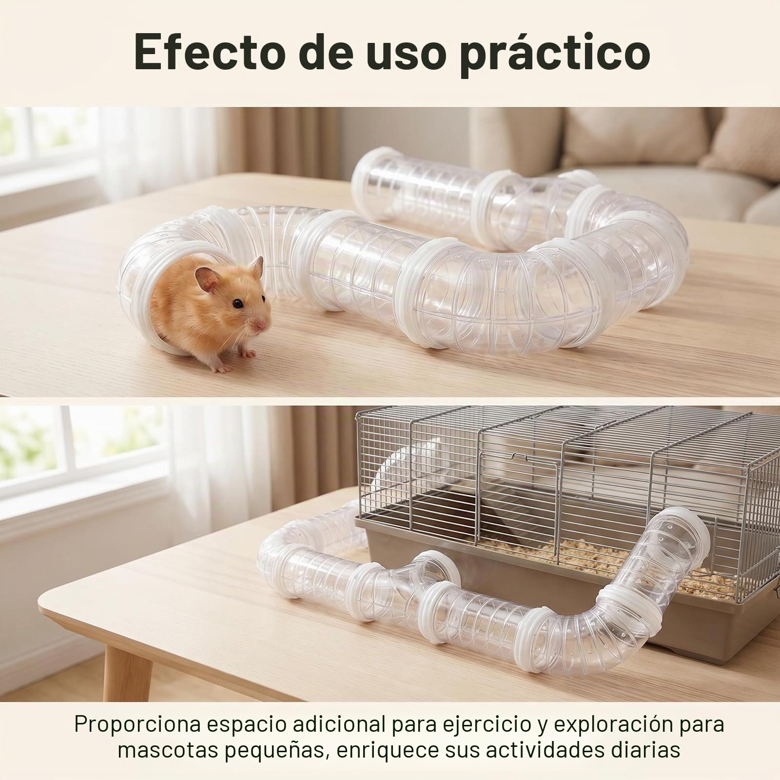 Tubos de Túnel de Juego para Hámster, Pista Transparente Surtida y Accesorios para Expandir el Espacio