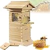 Beehive Starter kit, Self-Flow Hive Beehive Starter Kit, Self-Flowing Honey Beehive with 4 Frames & 6 Honeycomb Trays, Automatic Honey Harvesting for Garden Pollinators