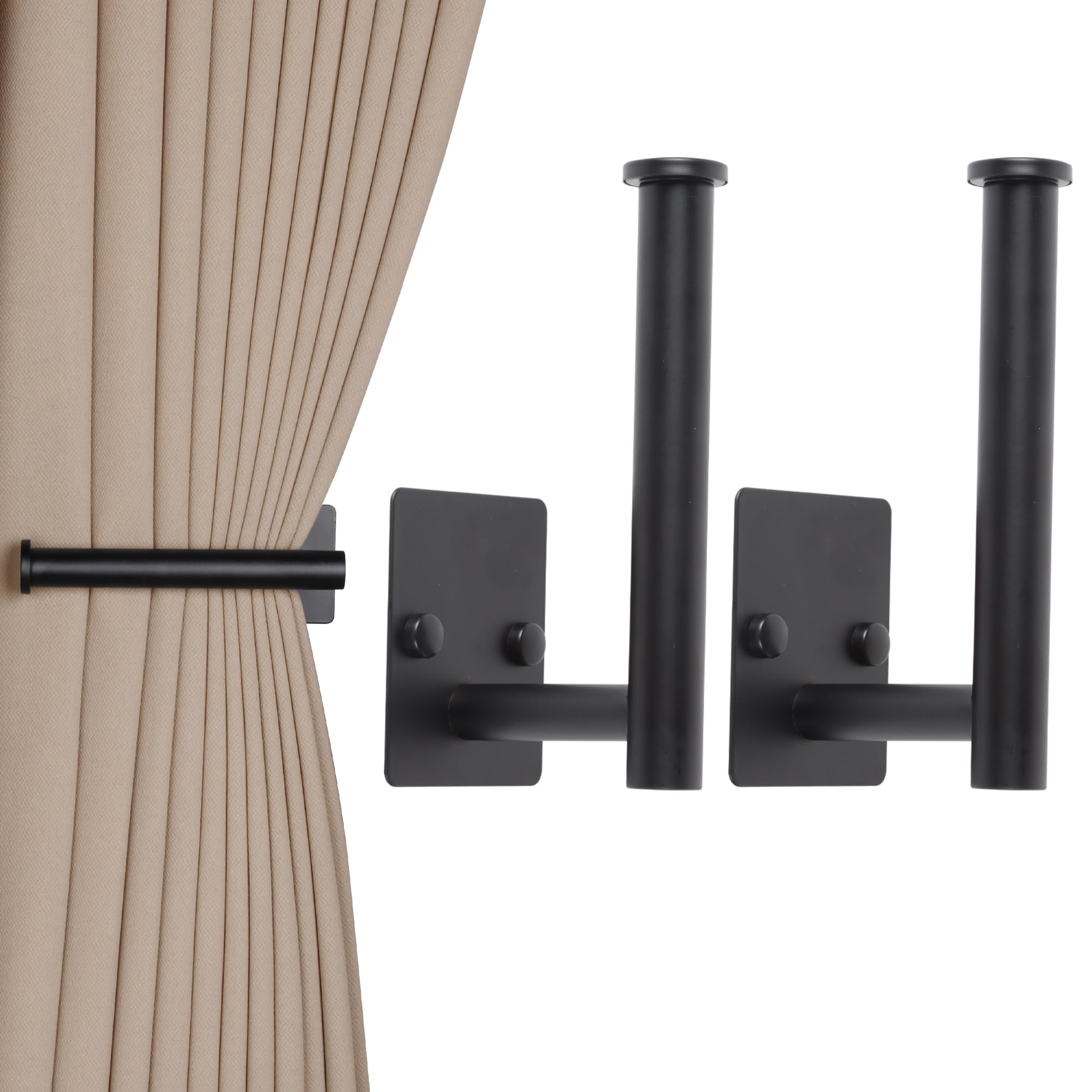 Amazon.com: OCIOLI 2 Pack No Drill Curtain Holdbacks - Self