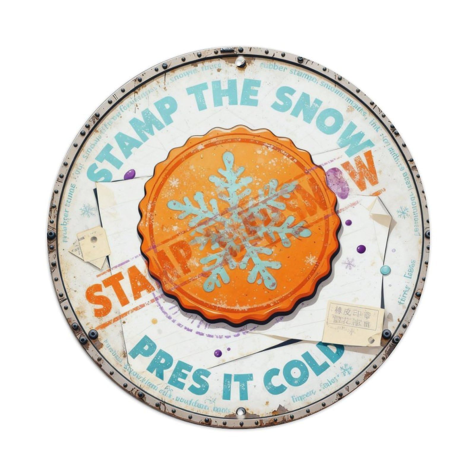 Stamp The Snow Sign Metal Tin Sign Plaque