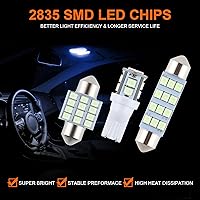 Vista 5 de 24 Pieces Dome Light LED Car Interior Bulb Kit Set 194 T10 DE3175 578 31mm 42mm Bulbs Interior Replacement Lights for Car Map License Plate Door