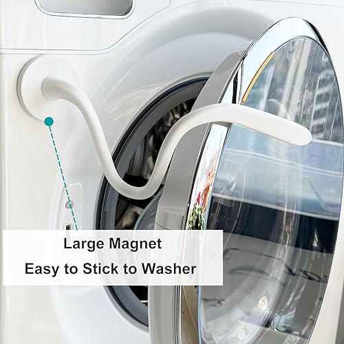 Miniatura 10 de Soporte y soporte para puerta de arandela de carga frontal, tapón magnético de puerta con imán fuerte y manguera flexible, mantiene la puerta de la