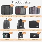 10 Set Cubes d'emballage pour Valises, Sacs d ́organisateur de voyage essentiels, Cubes de voyage d'emballement Organisateurs