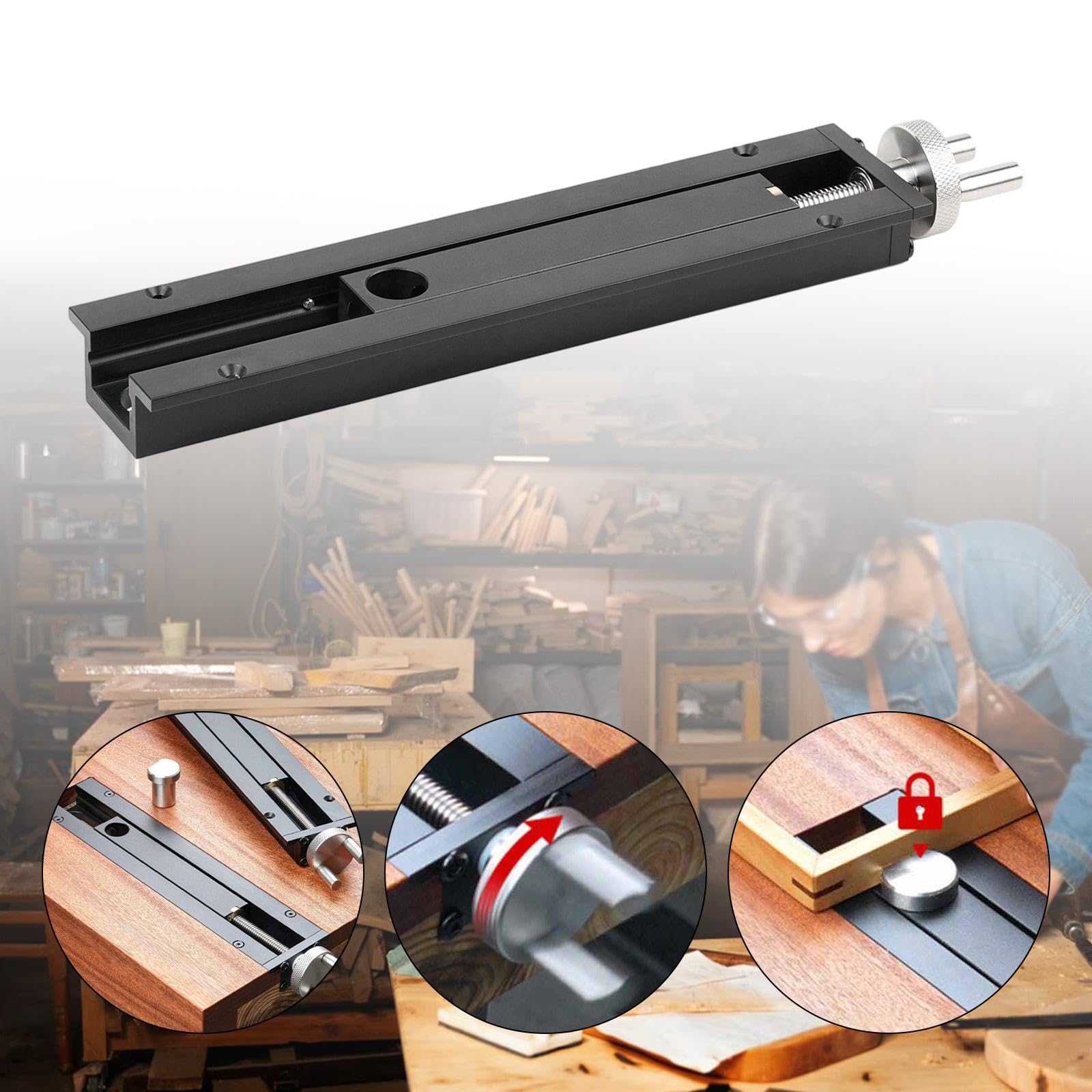 Colcolo Tornillo de banco para carpintería, accesorio de tornillo de banco de inercia, herramienta de carpintero, abrazadera ajustable, de de mesa para el, Style a