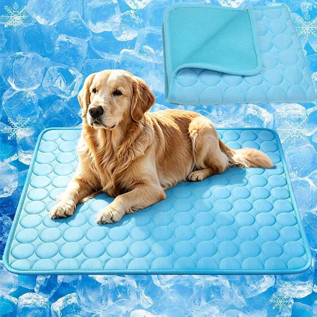 QiSino Reusable Dog Cooling Mat,Pet Cooling Mat for Indoor, Outdoor & Car Use, Self Cooling Pad for Dogs Cats in Hot Summer (Blue, S) — image 1