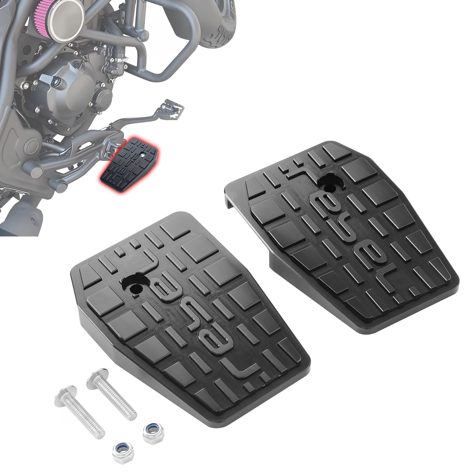 Reposapiés de motocicleta compatible con Honda Rebel CMX250/300/500 2017-2025, pedales anchos de aluminio (negro)