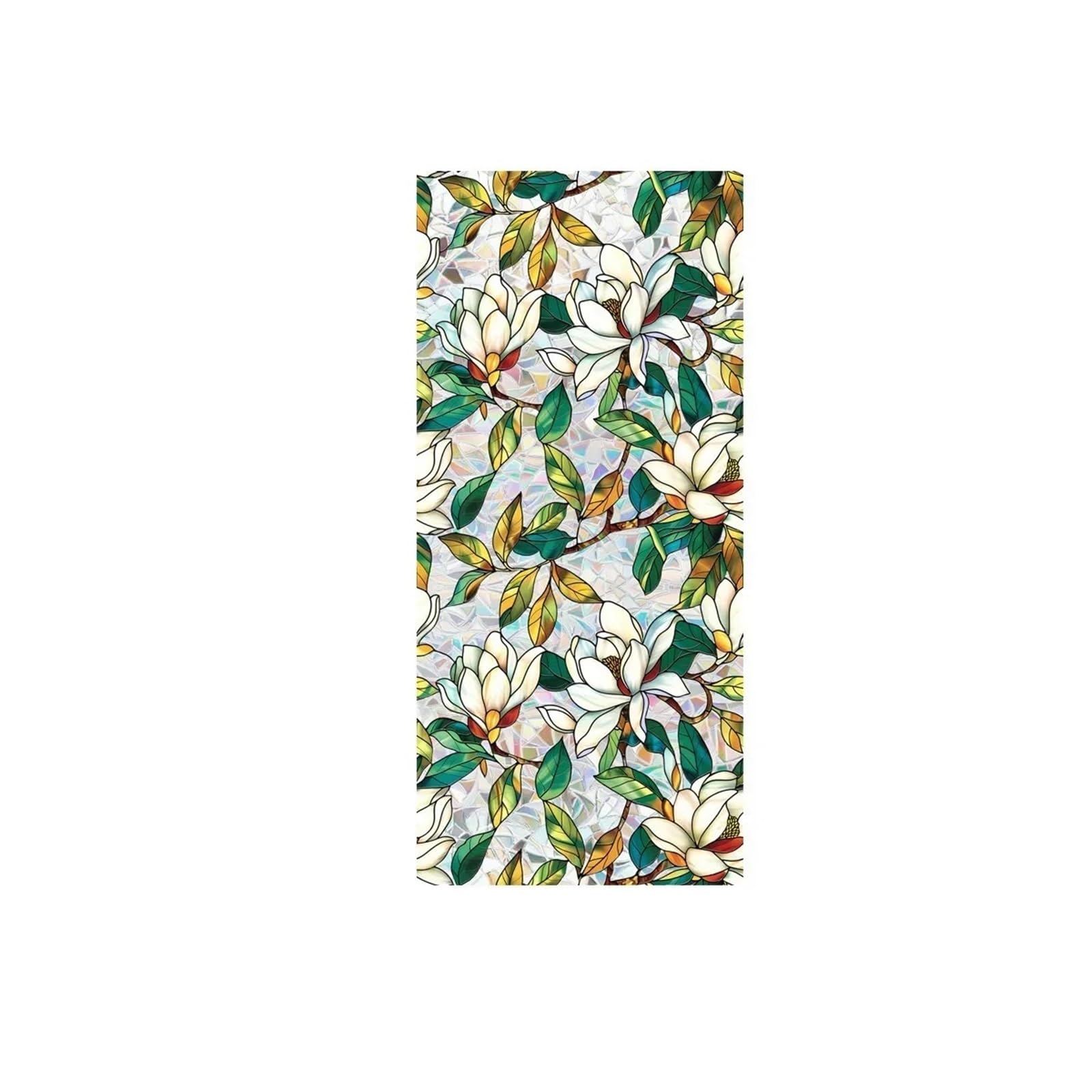 SHALLEZSOU Window films Window Film Sun Catcher Static Glass Stickers Non-Adhesive Sticker Decorative Privacy Flower Decal Painted