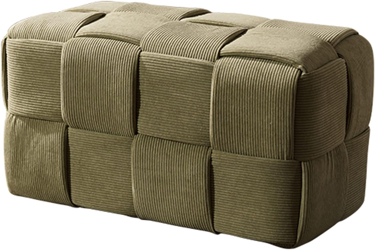 Pouf ottomano imbottito in velluto, realizzato a mano, stile moderno, imbottito, quadrato, per soggiorno, camera da letto, ingresso