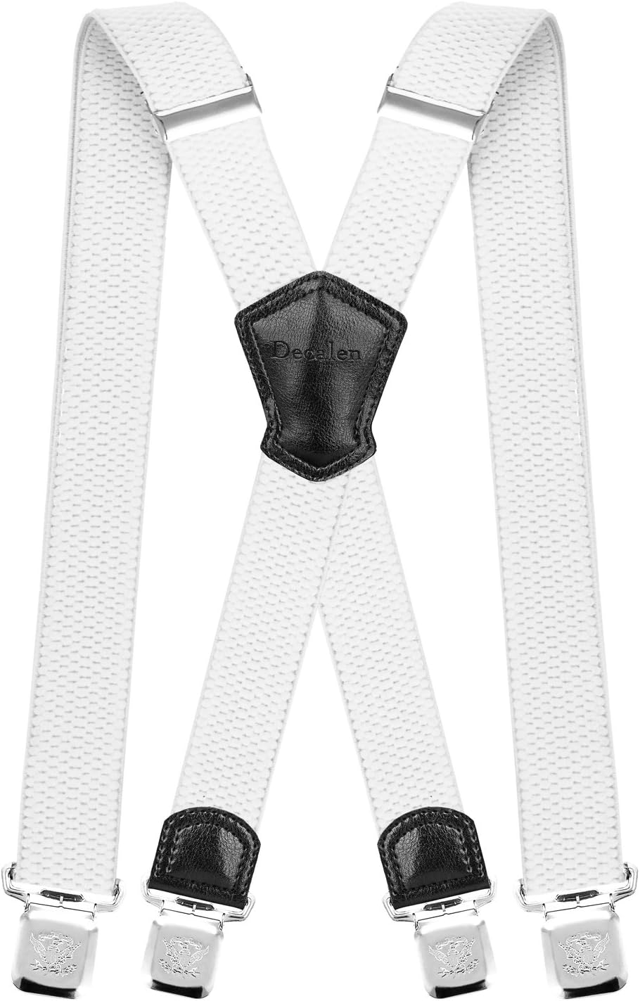 Decalen Bretelles Homme Larges Réglable Élastique Extra Fort 3 Clips en