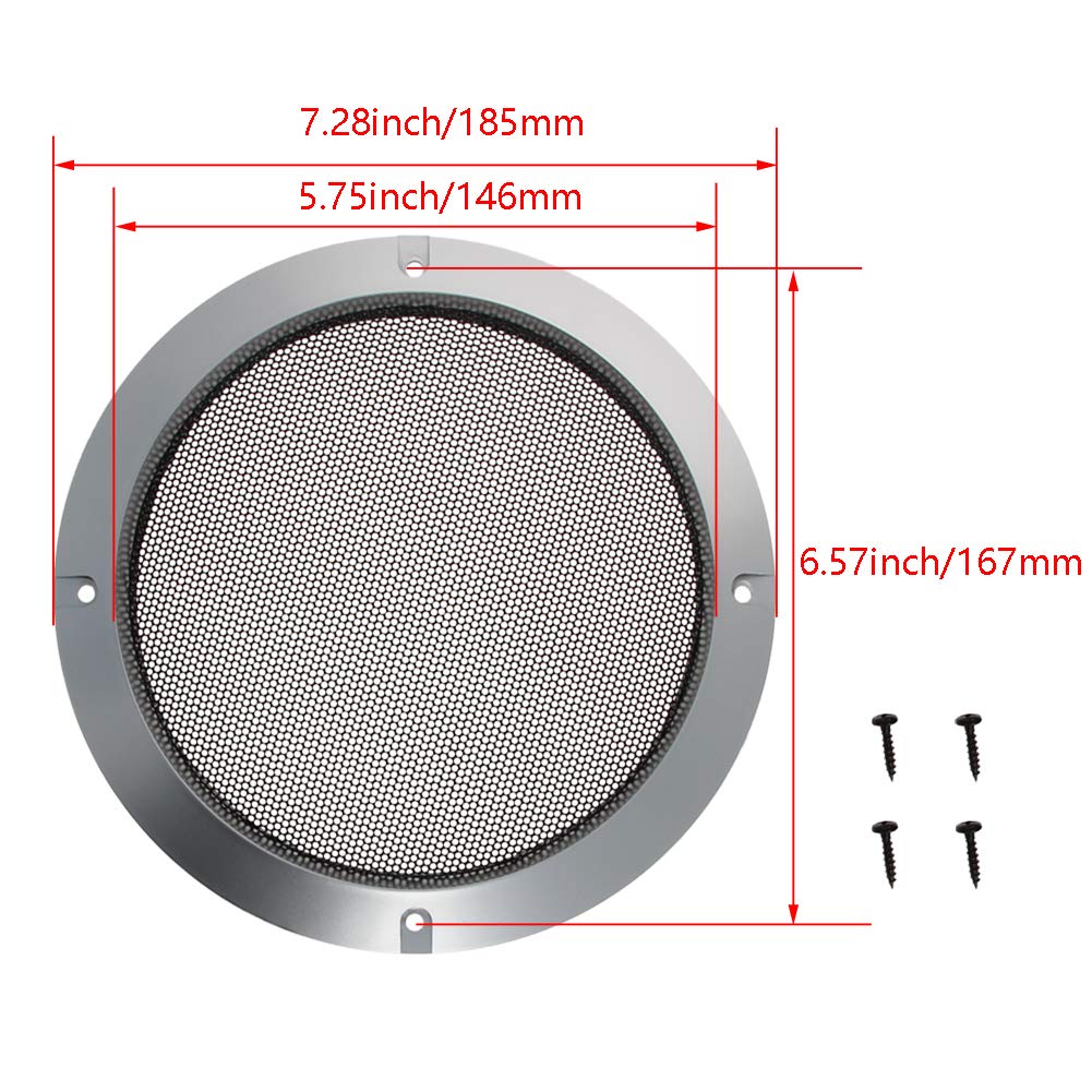 Fielect 2 Pcs 5" Speaker Grill Cover Mesh Decorative Circle Woofer