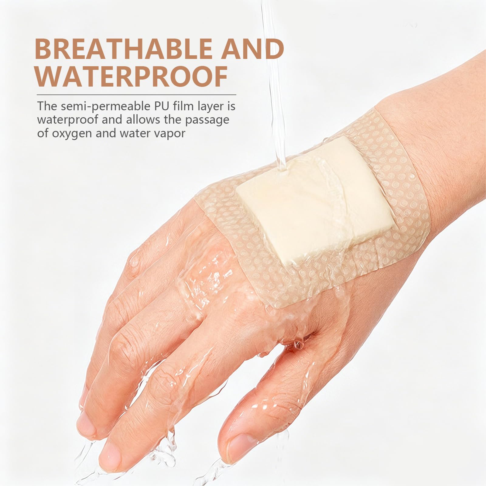 20 Unidades Apositos Adhesivos Impermeables Grandes Tiritas Resistentes Al Agua Apósitos Resistentes Al Agua Tiritas Grandes Apósitos Para Heridas Vendaje Cinta Adhesiva Herida 7.5 X 7,5 Cm 7 X 7 Cm