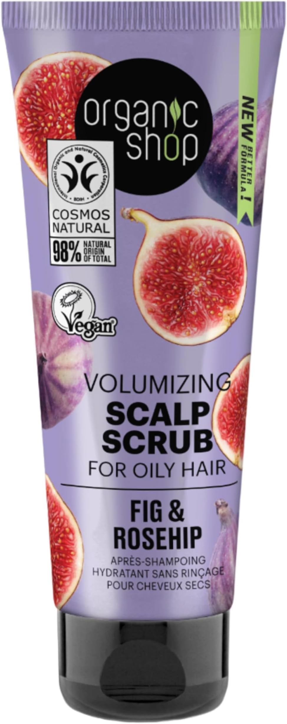 Organic Shop Volumizing Scalp Scrub for Oily Hair Fig and Rosehip, 75 ml