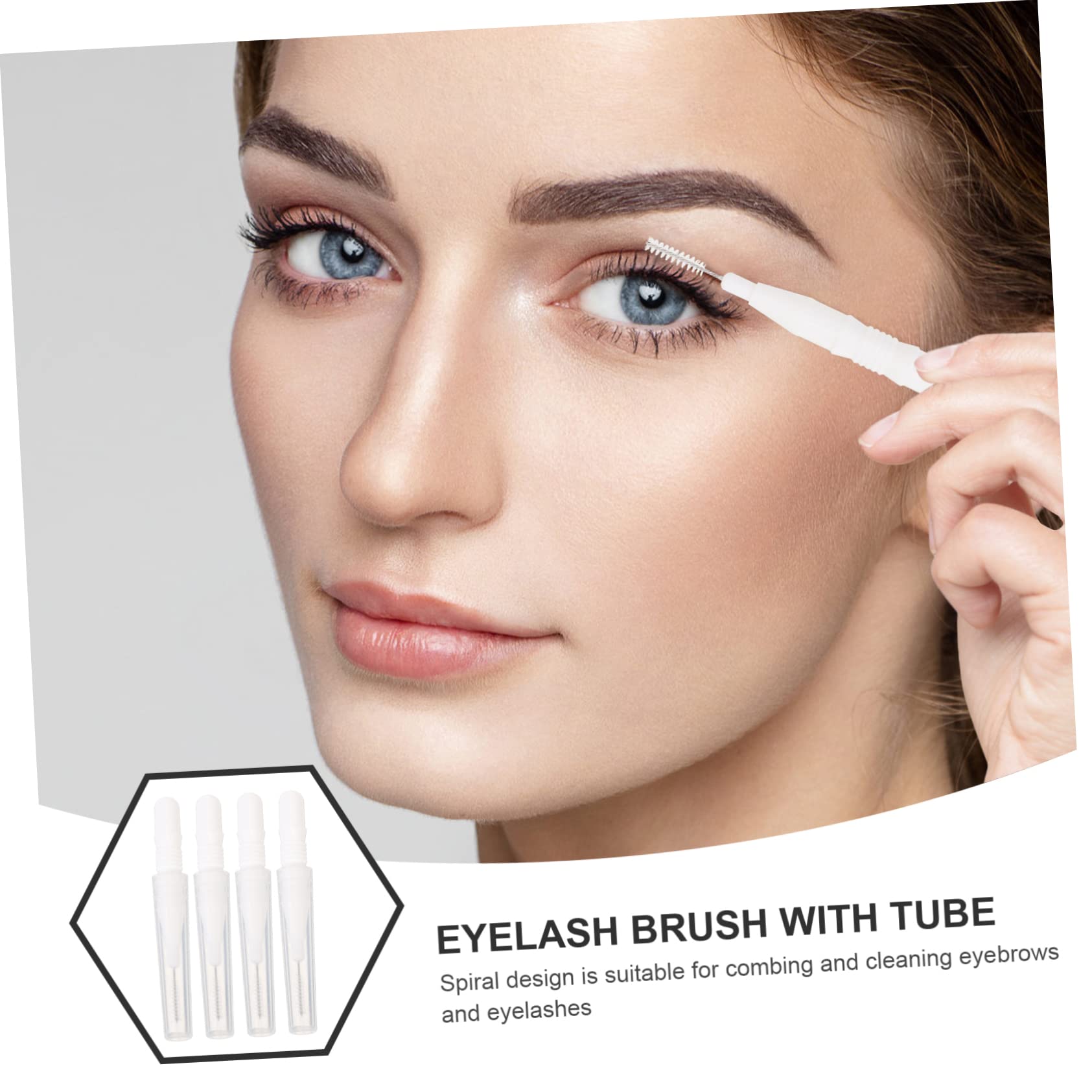 minkissy 4sets Eyebrow Brush Set Makeup Spoolies Mini Brush Kit Portable for Cosmetics Home Travel 20pcs*4