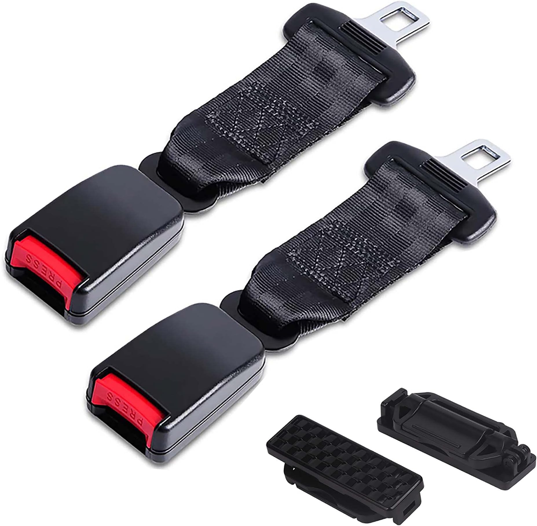 KASTWAVESeat Belt Extender & Seat Belt Tensioner, Metal Tongue, Certified Motors Sleeve Buckle Connector Suitable for Most Cars, Relax Shoulder Neck Give You a Comfortable and Safe Experience