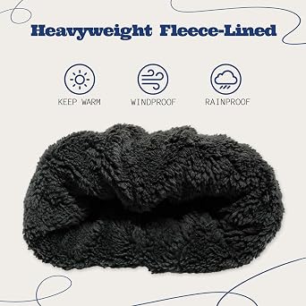 ACUSHLA Waterproof Windproof Cuff Beanie - Thick Fleece Lined Knit Winter Hat for Men & Women Warm Watch Cap for Cold Weather