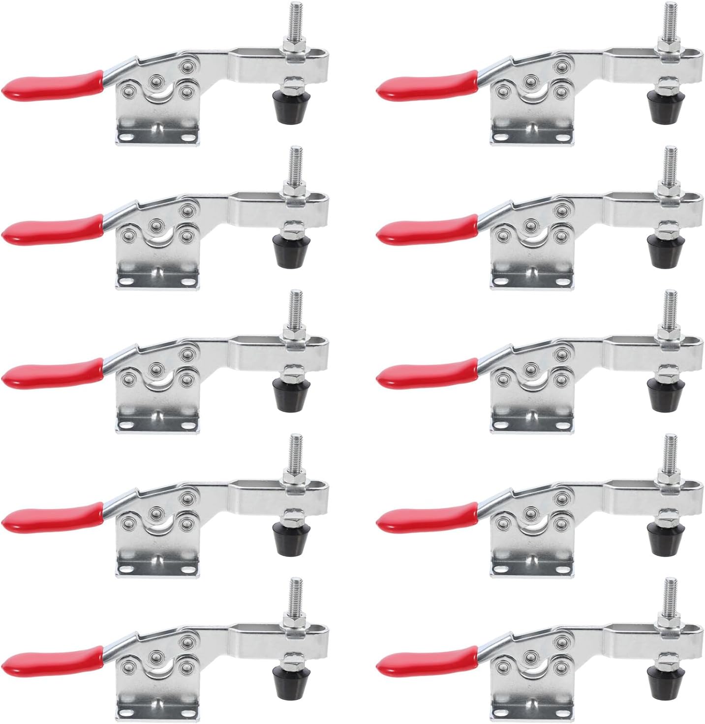 Alipis 10pcs down Push Toggle Clamps Quick Horizontal Hold down Clamps Metal Workholding Tool Set for Woodworking and Assembly Applications