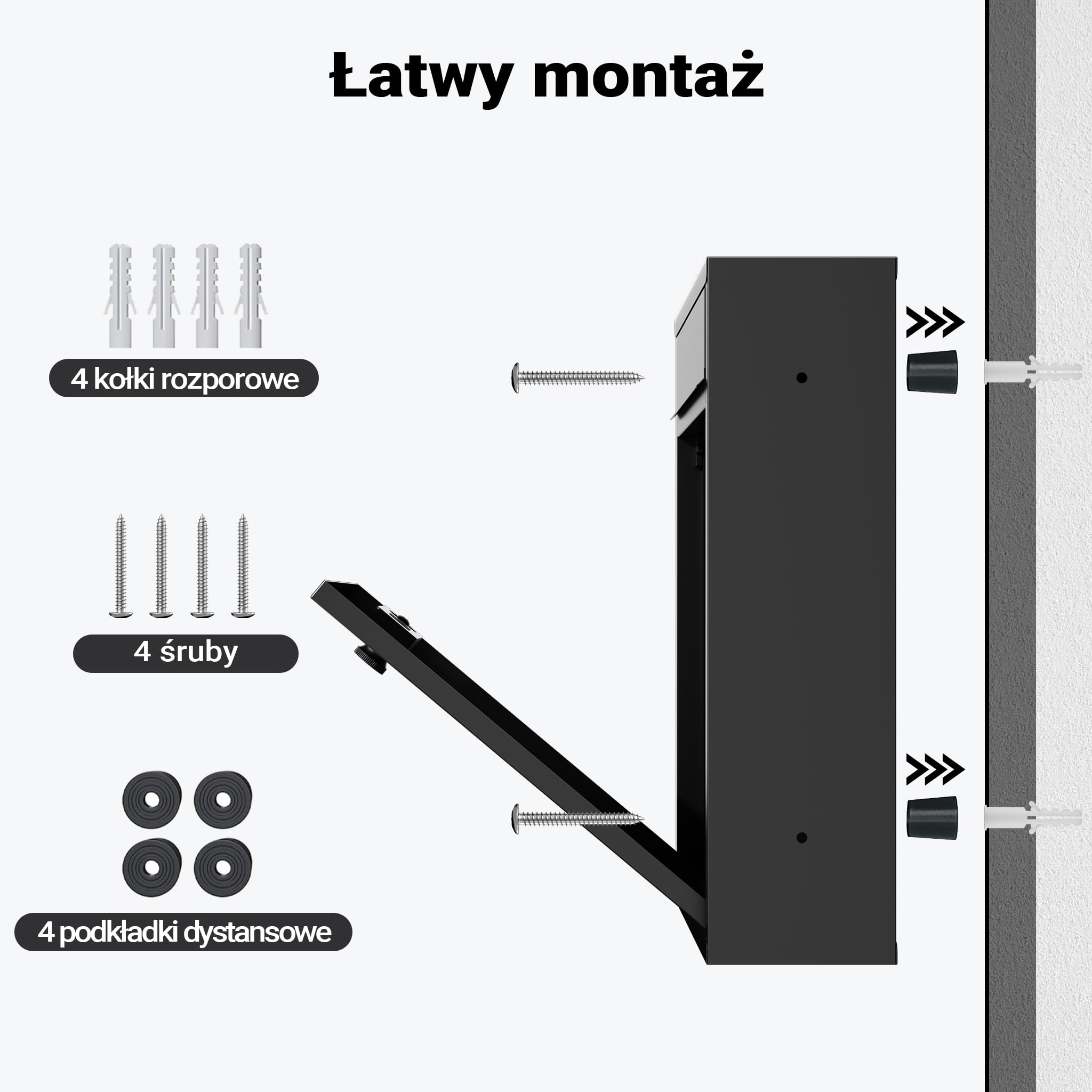 Wiltec Skrzynka na listy z zamkiem szyfrowym, imiennikiem i wizjerem, czarna skrzynka pocztowa do montażu na ścianie, stalowa, malowana proszkowo