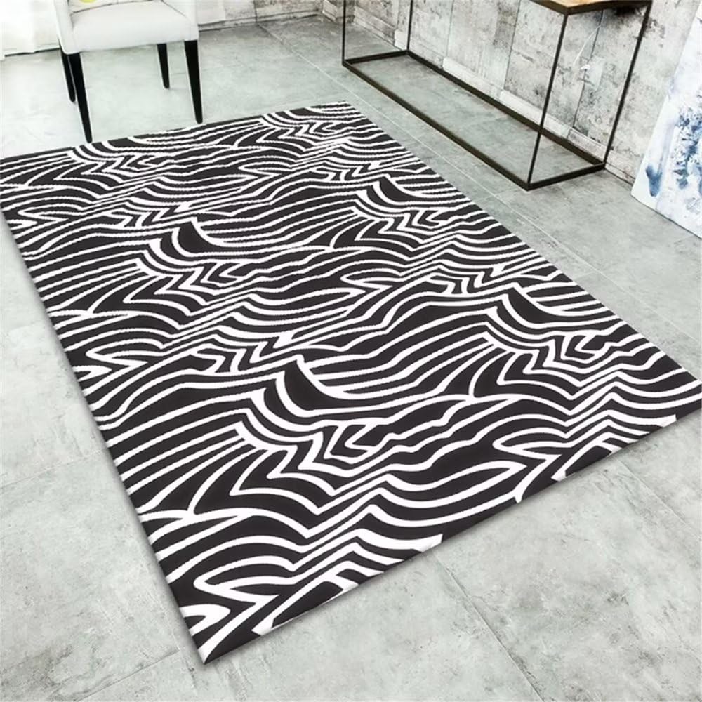 Tapis de canapé rayures grises 60x90 anti-froid pour petit salon