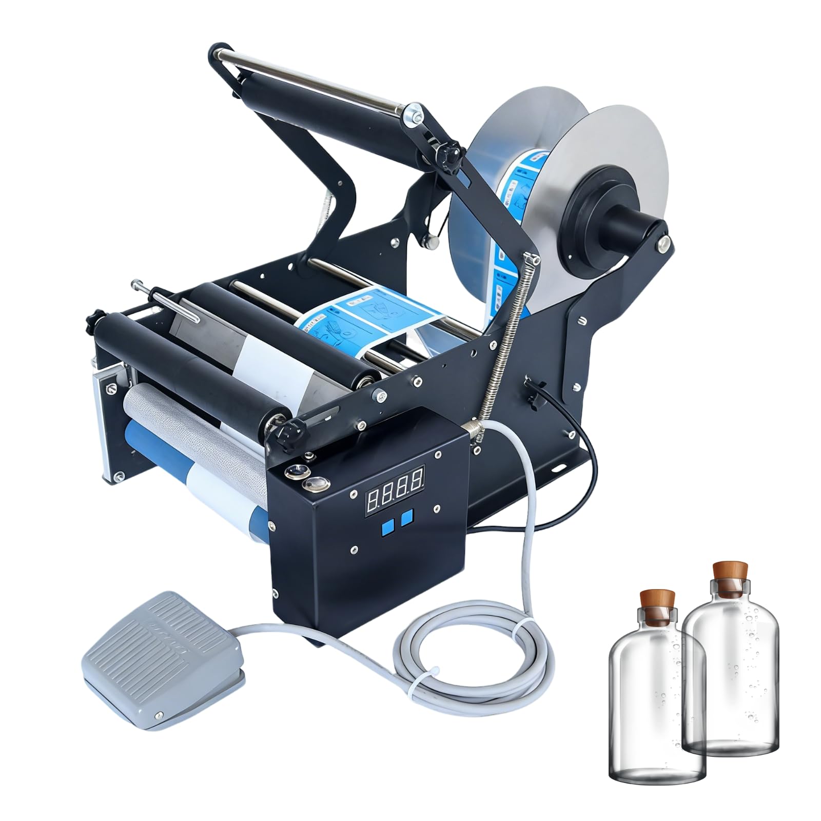 Applicateur D'Étiquettes Électrique Semi-Automatique, 30-40 Étiquettes/Min, Plage Bouteille 20-100mm, 110v/220v, Avec Pédale, Pour Brassage Maison, Bouteilles D'huiles Essentielles Standardmodel-220V