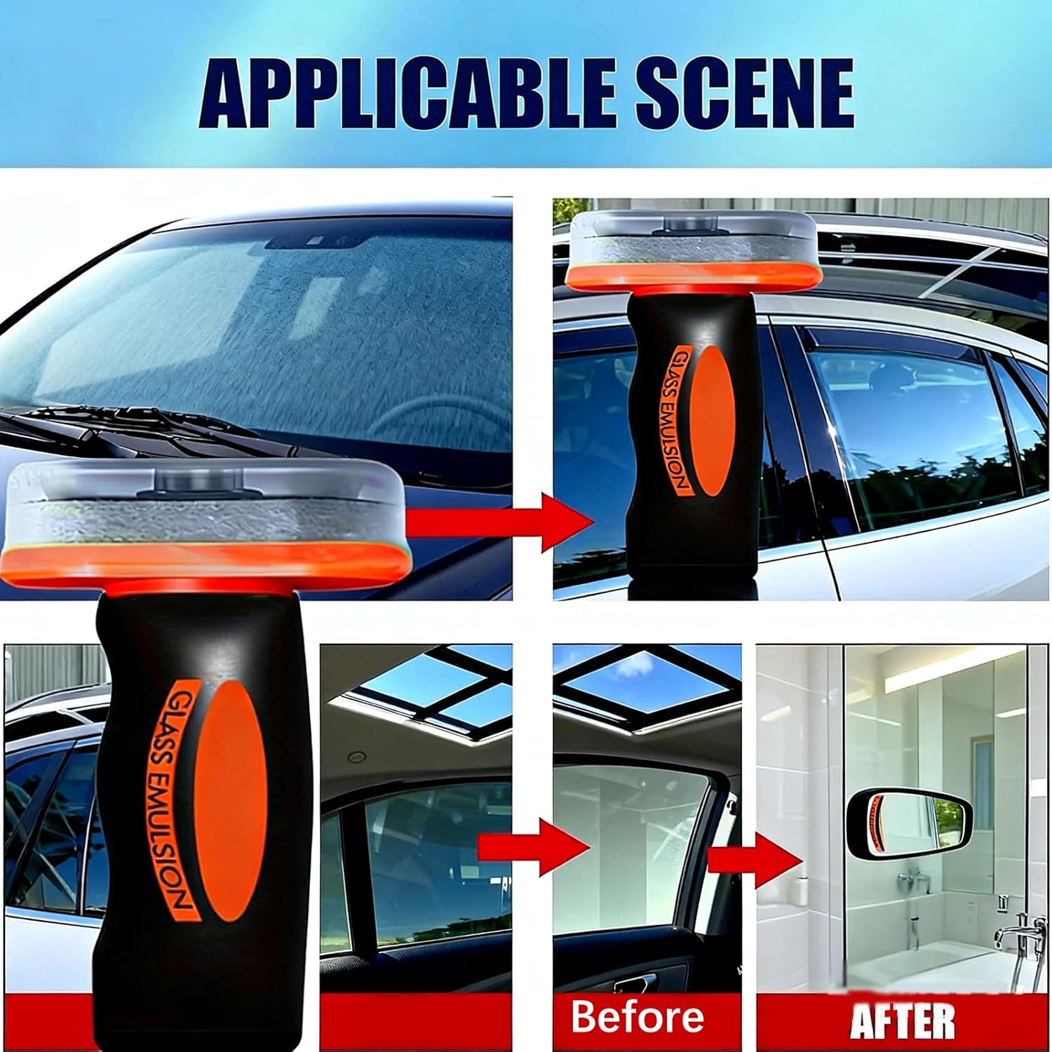Hand Held Glass Oil Film Remover,Automotive Handheld Oil Film Cream,Removes Oil Film & Smudges (3PC)