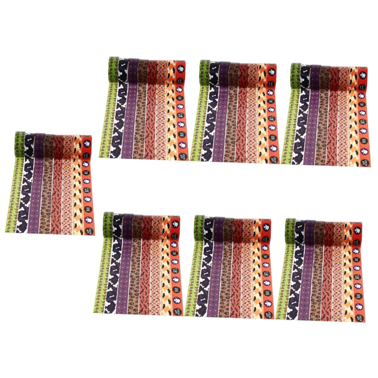 NUOBESTY 56rollos Cintas Decorativas Washi De Halloween De Adhesivas Para Manualidades y Decoración Estilo Aleatorio Elementos Temáticos Para Fiestas y Scrapbooking