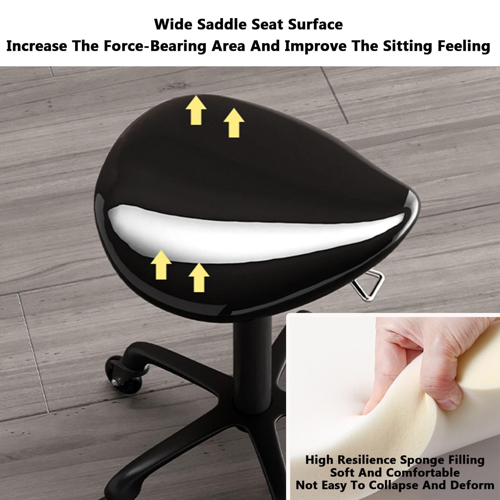 Sgabello a sella girevole e regolabile in altezza, sedia ergonomica per salone, ufficio, casa, supporto posturale