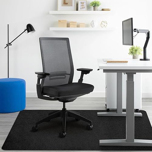 Miniatura 11 de SHAREWIN Tapete negro para silla de oficina, tapetes duraderos para sillas de escritorio para suelos de madera dura y azulejos, debajo de las sillas
