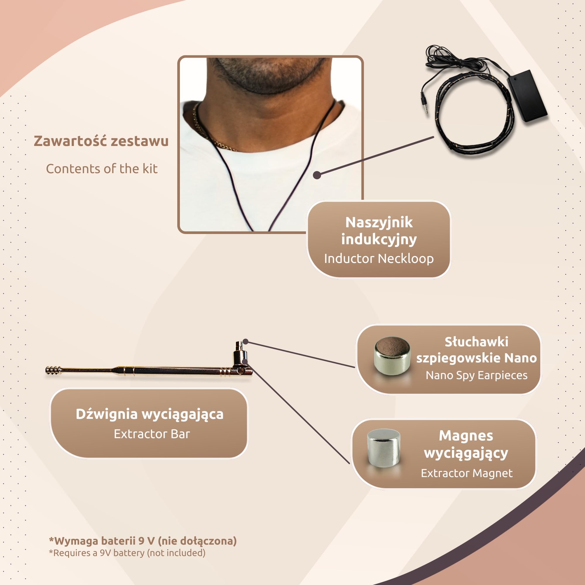 PingaOculto Słuchawka Szpiegowska na Egzamin Przycisk ON OFF (Nano Pro) | Jack 3,5 mm, Zintegrowany mikrofon, Przycisk wielofunkcyjny, Rozmowy i nagrania, iPhone i Android, Niewidoczna, Mini rozmiar