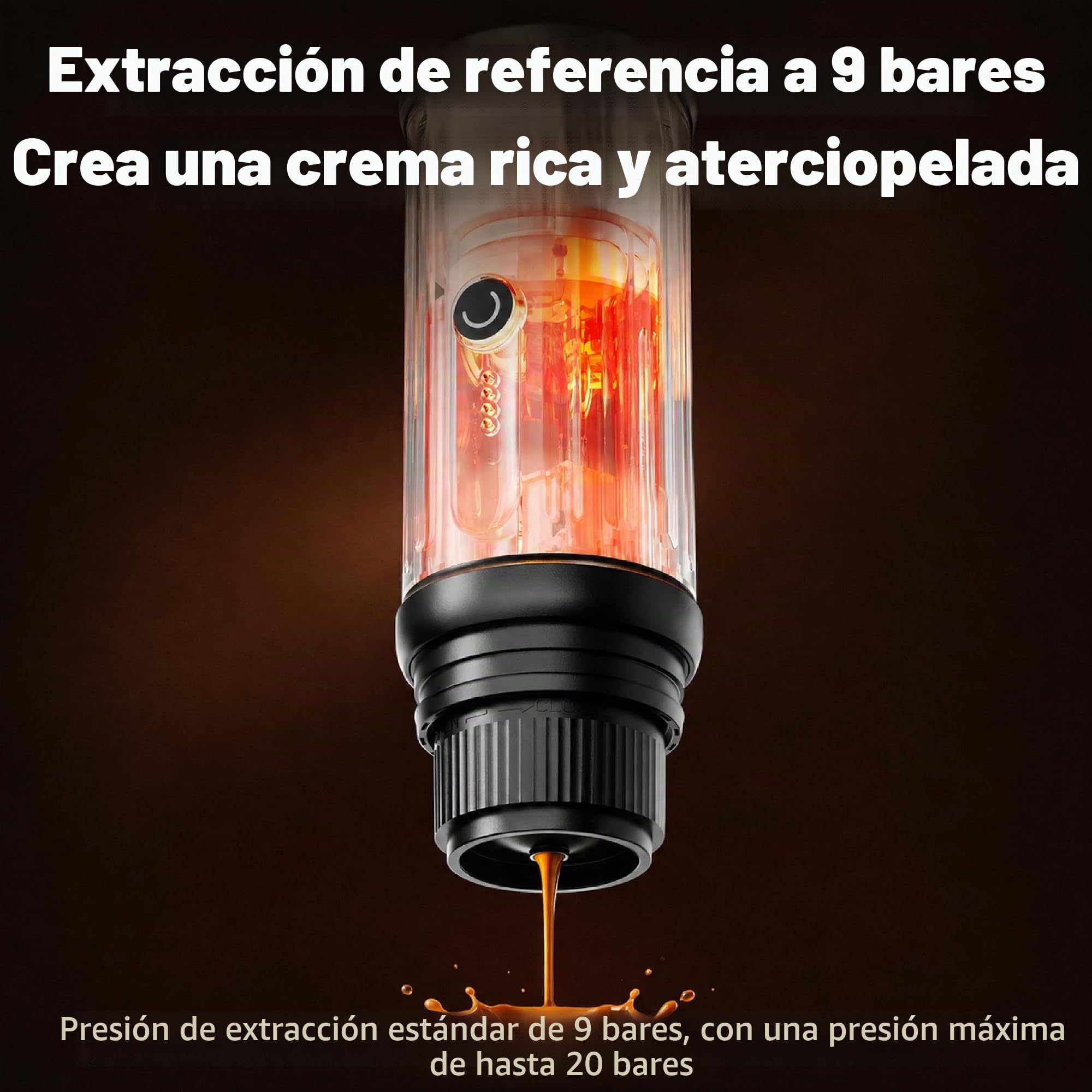 Cafetera Portátil de Cápsulas con Batería USB-C, Cafetera Espresso Automática de Bomba 72W, Depósito 60 ml, Taza 150 ml, ABS Sin BPA, para Viajes Camping Coche Exterior