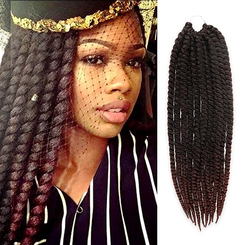 Miniatura 31 de AU-THEN-TIC Jumbo Senegalese Twist Crochet Hair, 12 pulgadas, paquete de 6, extensiones sintéticas para estilos Habana y Mambo Twist, (azul)