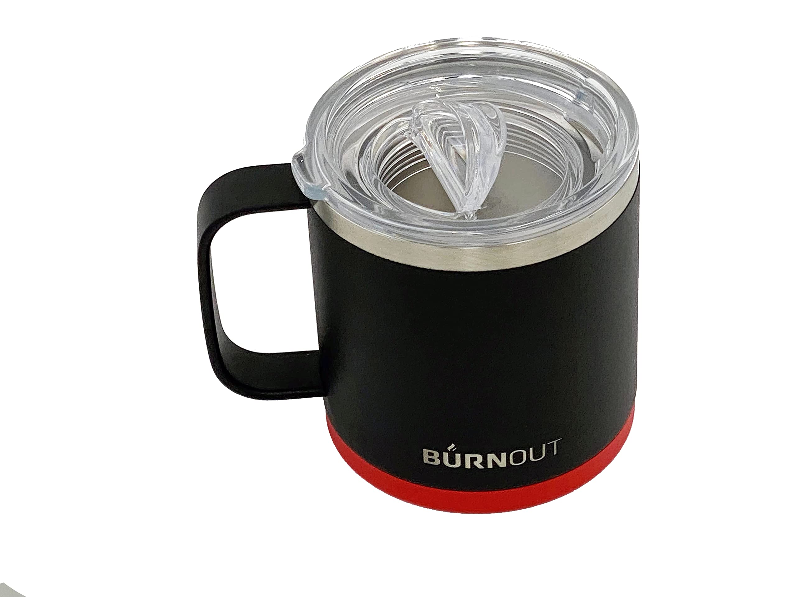 BurnOut 2.0 Taza instantánea con control de temperatura (14 onzas, negro con rojo)
