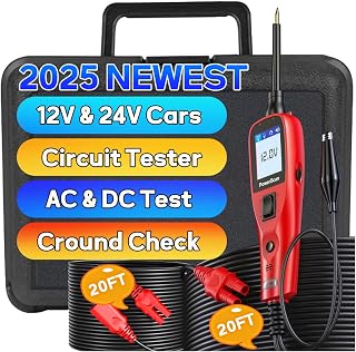 Autel PowerScan PS100 Power Circuit Probe Tester - 2025 12V 24V Car Circuit System Diagnostic Tool, Open Breaker Short Finder, Read AC/DC Resistance, Activate Component, w/ 20ft Cable, for 99% Cars