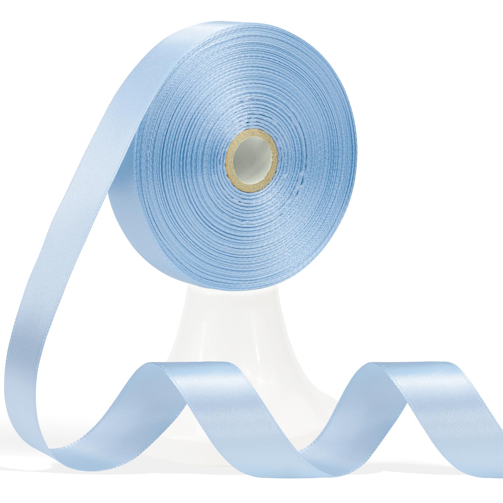 Apeseek 60 Yards Light Blue Ribbon 7/8 Inch, Solid Satin Ribbon for Gift Wrapping, Crafts, Flower Bouquet, Wedding, Baby Shower, Festival, Christmas, Halloween