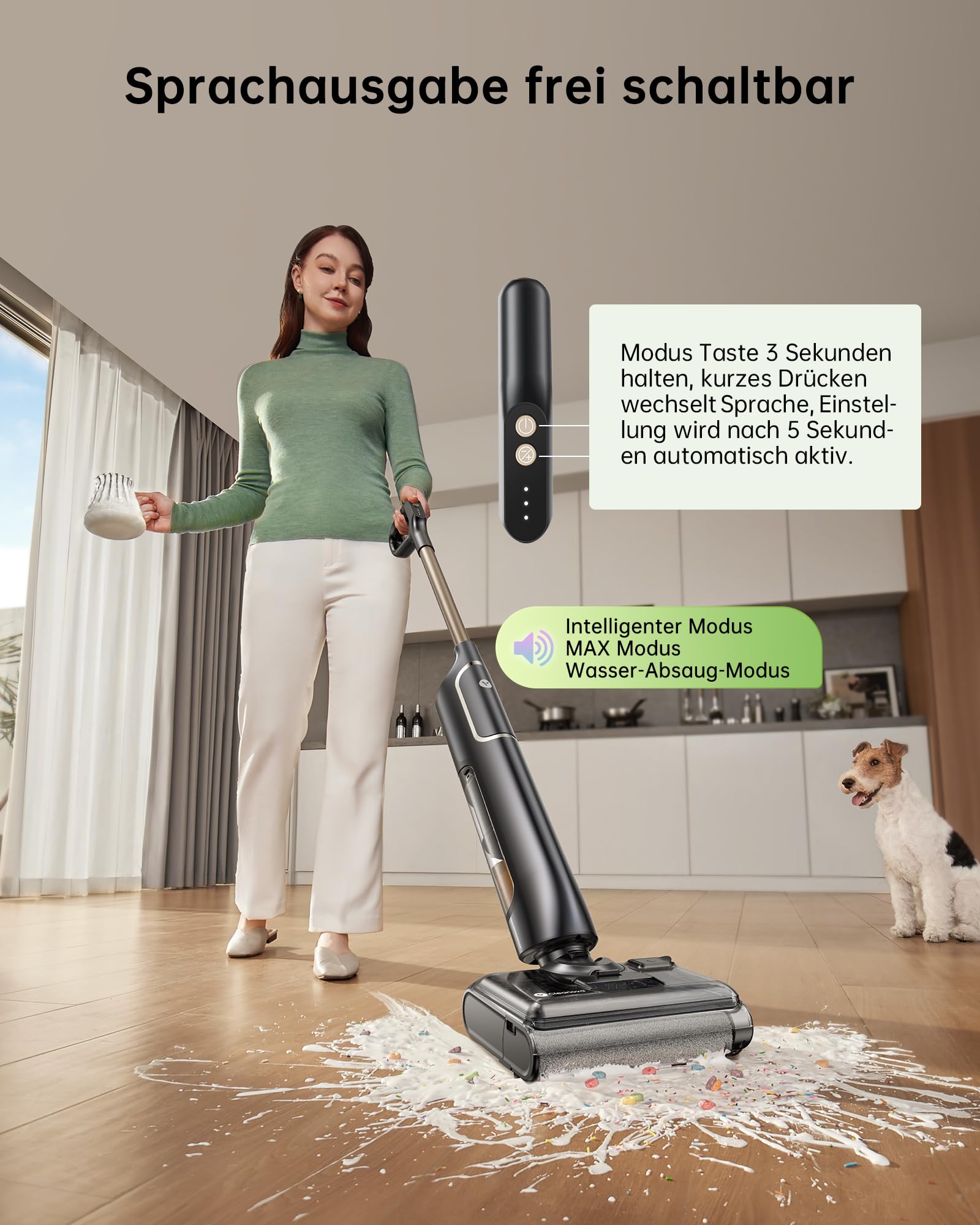 Vexilar X7 Nass Trockensauger Akku, 20kPa Saugwischer mit 180° Flach-Design & Zwei-Tank-System, 40 Min Staubsauger mit Selbstreinigung, Nasssauger für Tierhaare